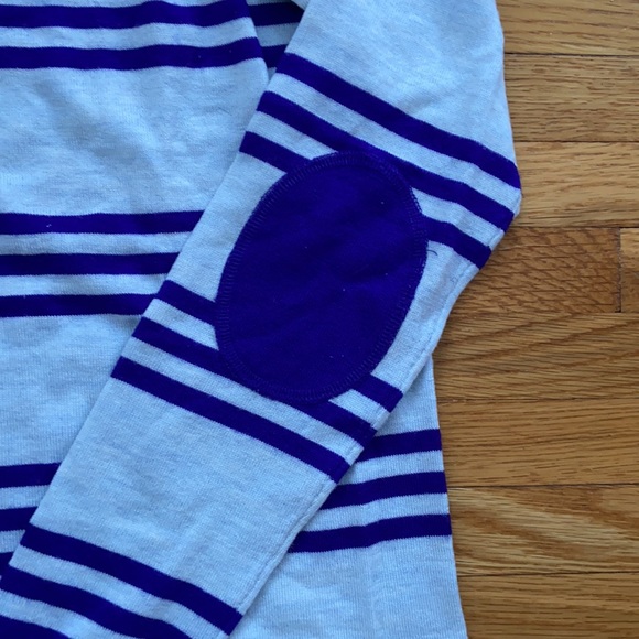 J.Crew Striped Elbow Patch Merino Wool Sweater - Picture 3 of 5